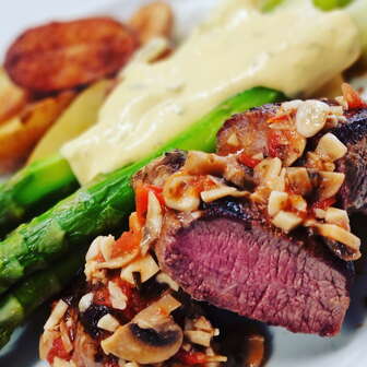 Farm lamb on spring plate