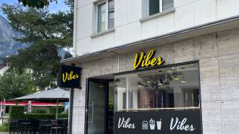 Exterior of the Vibes restaurant with terrace