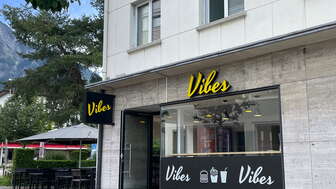 Exterior of the Vibes restaurant with terrace
