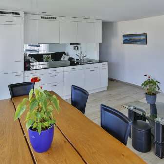 Dining room and kitchen
