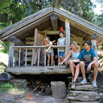 Family on the Dwarf Bartli Adventure Trail
