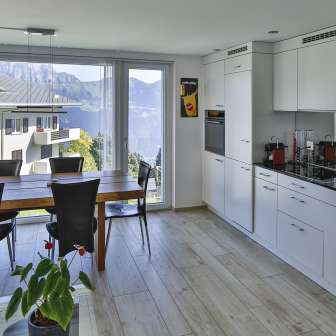 Dining room and kitchen