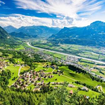 View from Masescha towards Triesenberg, Triesen, and Balzers