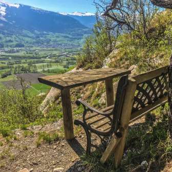 Aussichtsbänkle beim Motzatobel