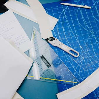 Sewing supplies on the table