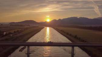 Rhein bei Oberriet, Blickrichtung Norden